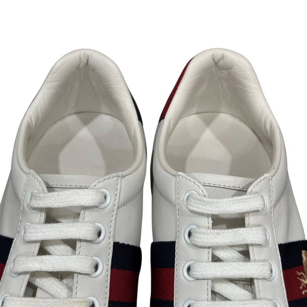 Gucci Ace Platform Sneakers Crystal Embellished Leather Size 37 - Picture 8 of 16